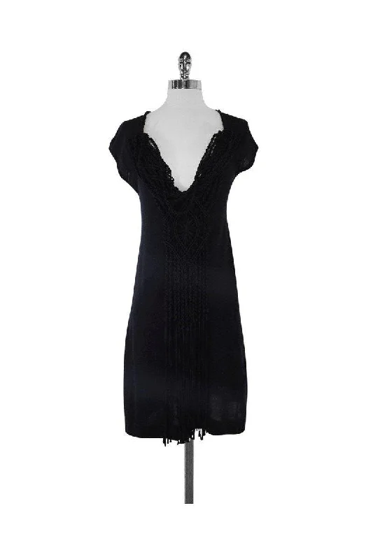 Nanette Lepore - Black Knit Silk Blend Dress Sz S Budget-friendly unclassified dresses