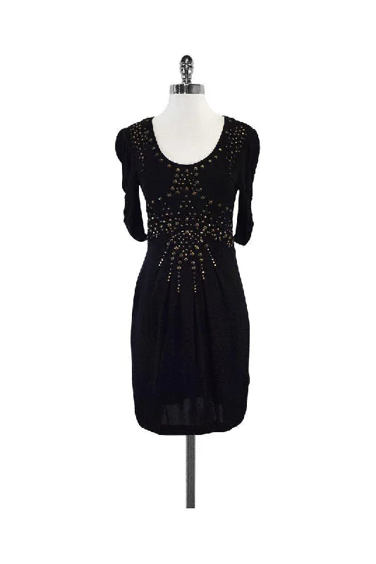 Nanette Lepore - Black Studded Starburst Dress Sz 2 Vintage unclassified dresses