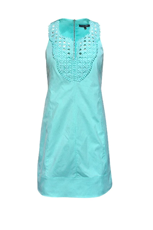 Nanette Lepore - Mint Green Smock Dress w/ Crochet Bib Sz 6 Floral unclassified dresses