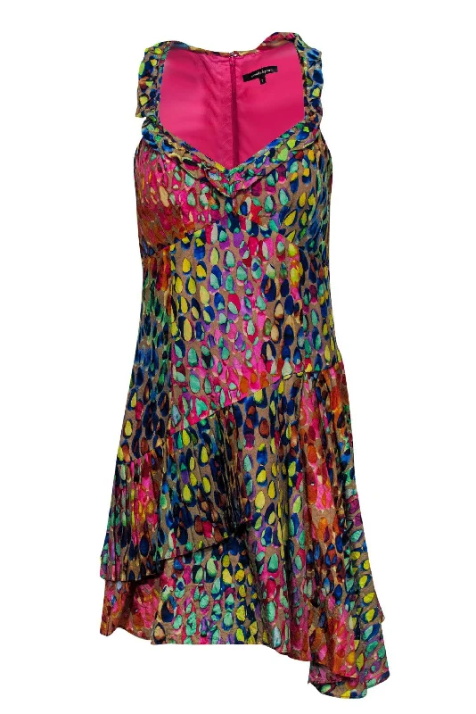 Nanette Lepore - Multicolored Speckled Dress w/ Ruffles Sz 2 Summer unclassified dresses