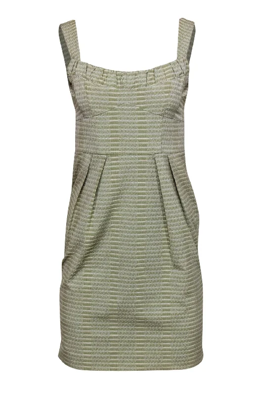 Nanette Lepore - Sage Green Textured Sheath Dress Sz 2 High-low unclassified dresses