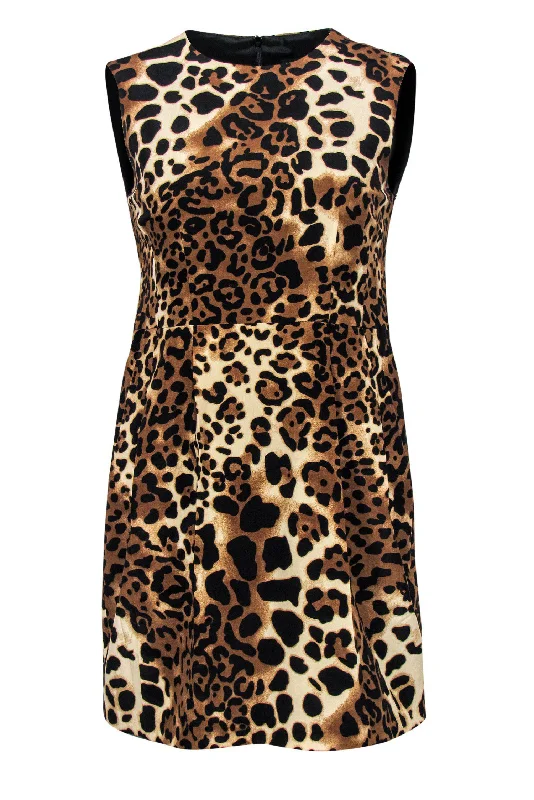 Nanette Lepore - Leopard Printed Silk Fit & Flare Dress Sz 4 Engagement unclassified dresses