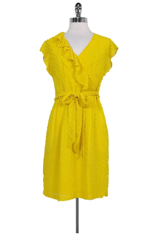 Nanette Lepore - Yellow Polka Dot Sheath w/ Belt Sz 2 Best-selling unclassified dresses