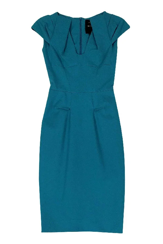 RM by Roland Mouret - Teal Cap Sleeve Dress Sz 4 Tiered unclassified dresses