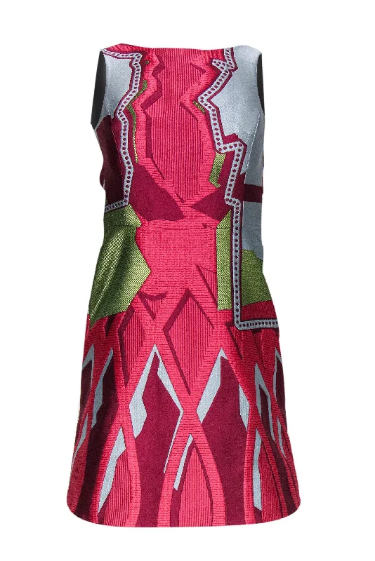 Peter Pilotto - Asymmetrical Aztec Print Fit & Flare Dress Sz 2 Budget-friendly unclassified dresses