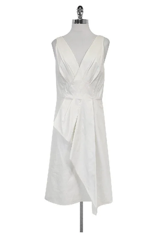 Rachel Roy - White Draped Dress Sz 8 Dark color unclassified dresses