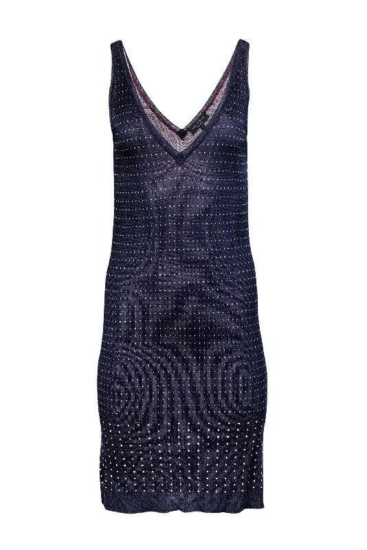 Rag & Bone - Navy Speckled Dress Sz XS Ruched unclassified dresses