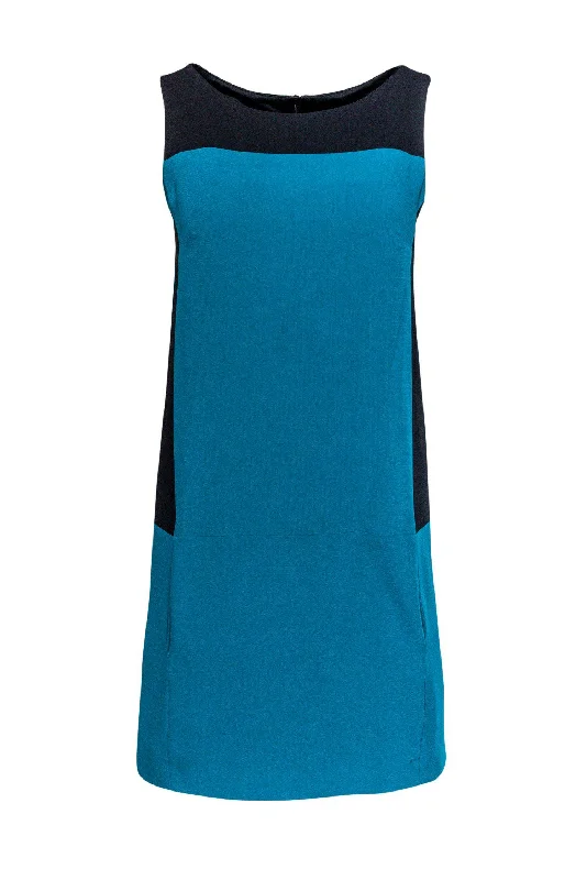 Rag & Bone - Teal & Black Shift Dress Sz 2 Polka dot unclassified dresses