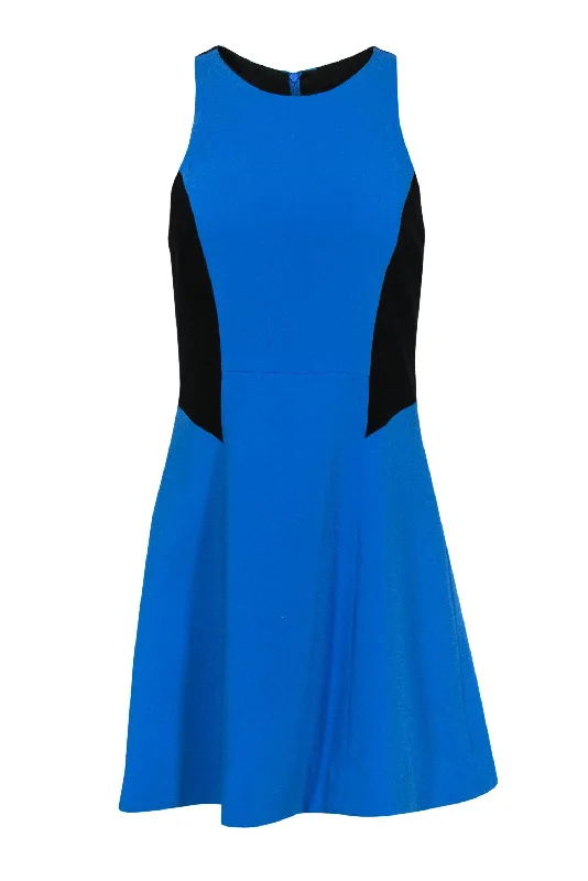 Rag & Bone - Blue & Black Colorblocked Sleeveless Fit & Flare Dress Sz 6 Luxury unclassified dresses