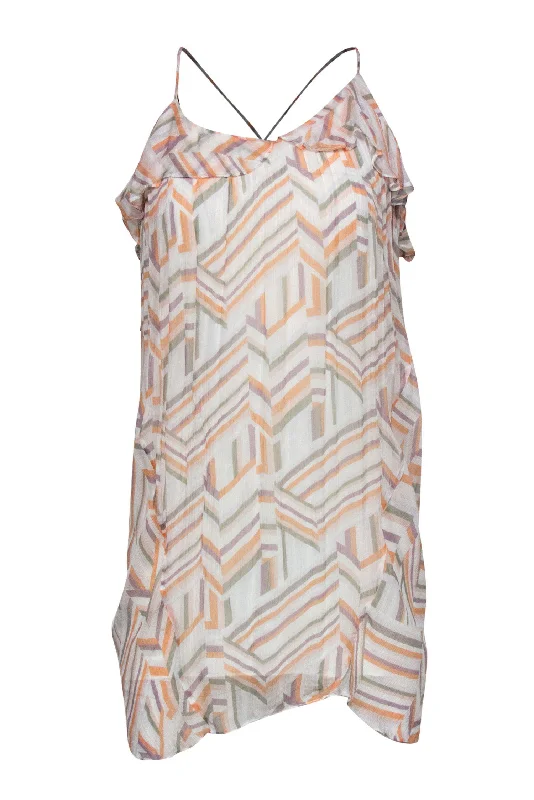 Rebecca Minkoff - Ivory & Multicolored Geometric Print Sleeveless Shift Dress Sz XS Plus size unclassified dresses