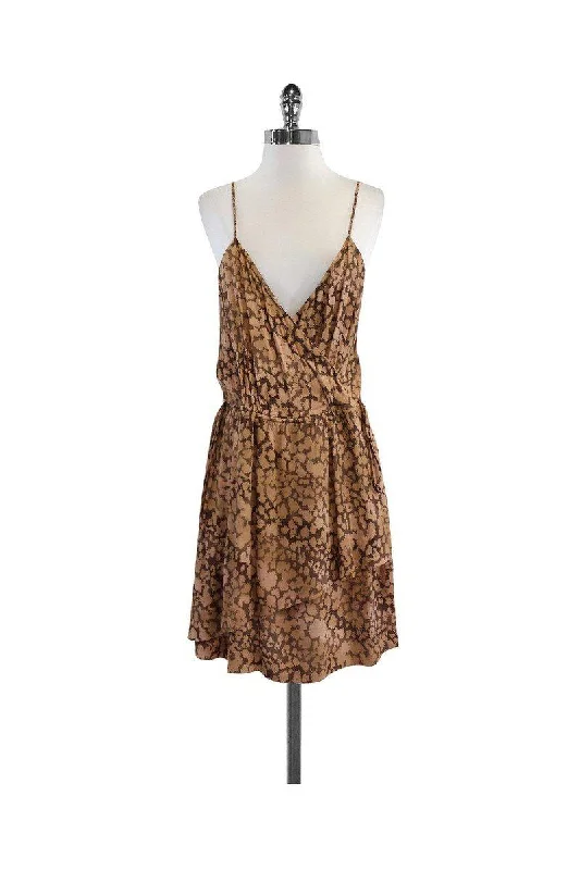 Rebecca Taylor - Brown & Tan Spaghetti Strap Dress Sz 12 Anniversary unclassified dresses