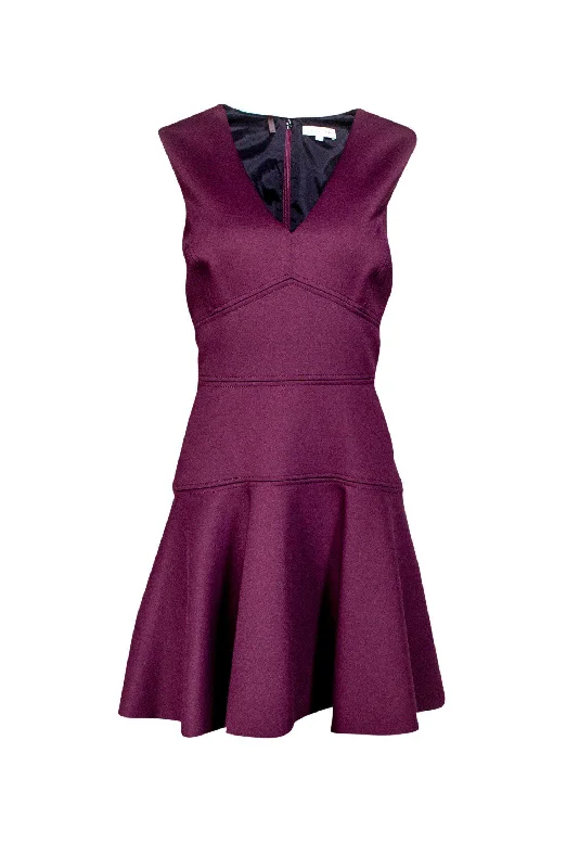 Rebecca Taylor - Eggplant Purple Fit & Flare Dress Sz 12 Street style unclassified dresses