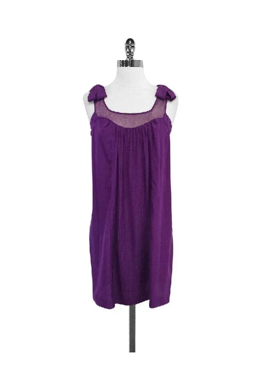 Rebecca Taylor - Purple Silk Sleeveless Shift Dress Sz 4 Stylish unclassified dresses