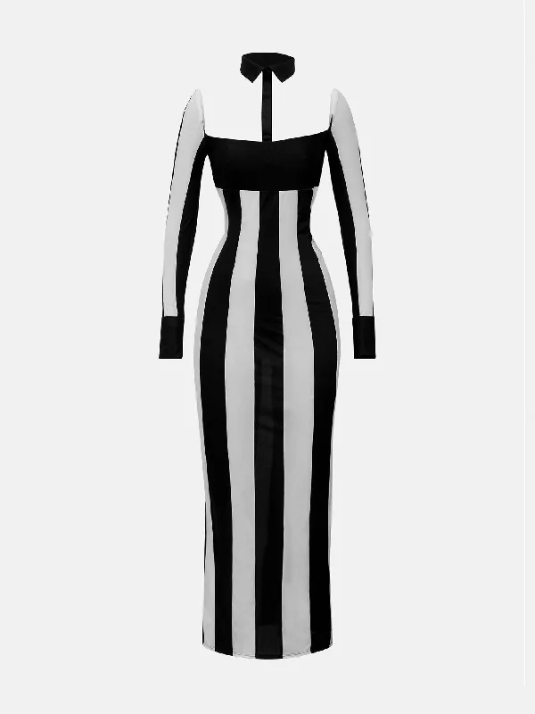 Ref Dress Black/White Stripe Minimalist unclassified dresses