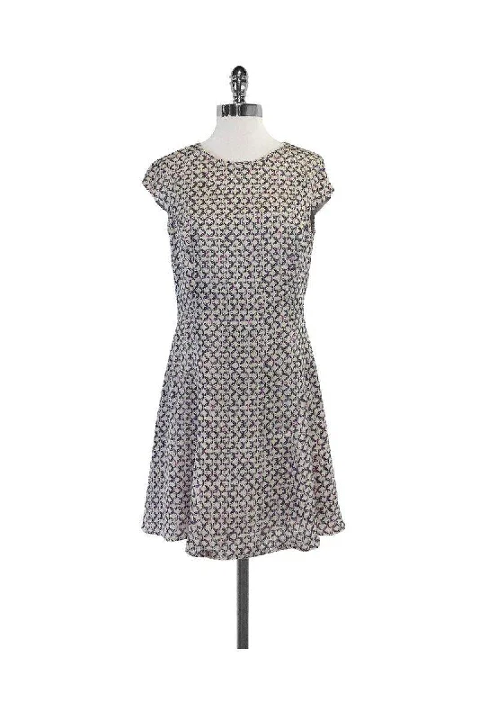 Reiss - Grey Scala Chain Print Dress Sz 8 Designer unclassified dresses