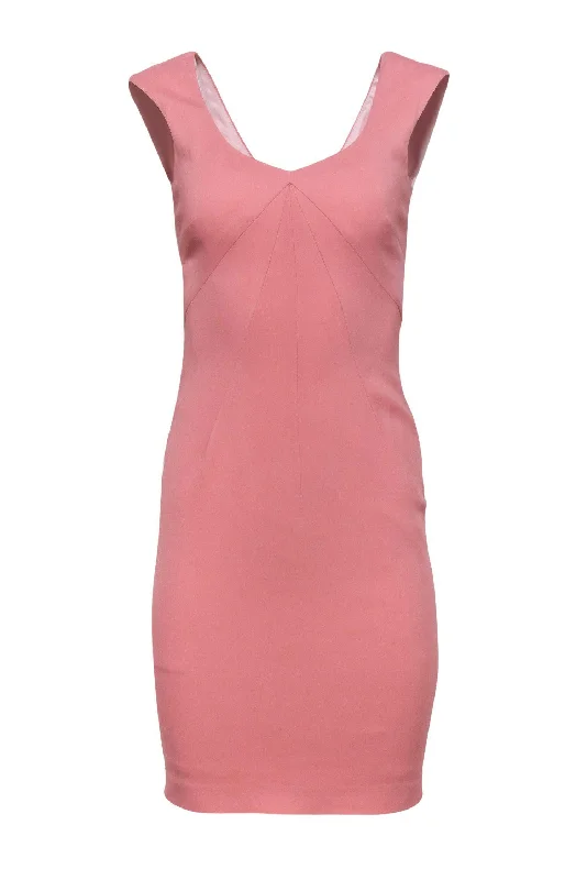 Reiss - Pink Sleeveless Sheath Dress w/ Seam Detailing Sz 4 Beach unclassified dresses