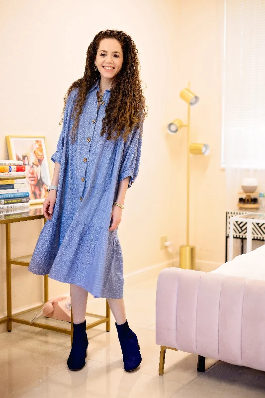 Riko Dress - Embroidered Blue Affordable unclassified dresses