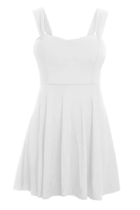 Sexy White Off The Shoulder Flare Babydoll Dress Holiday unclassified dresses