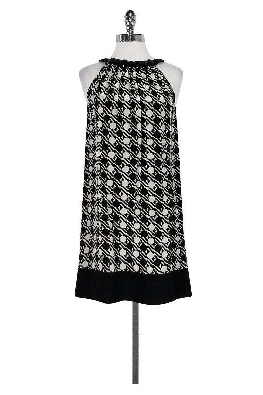 Shoshanna - Black & White Print Dress Sz 0 Boho unclassified dresses