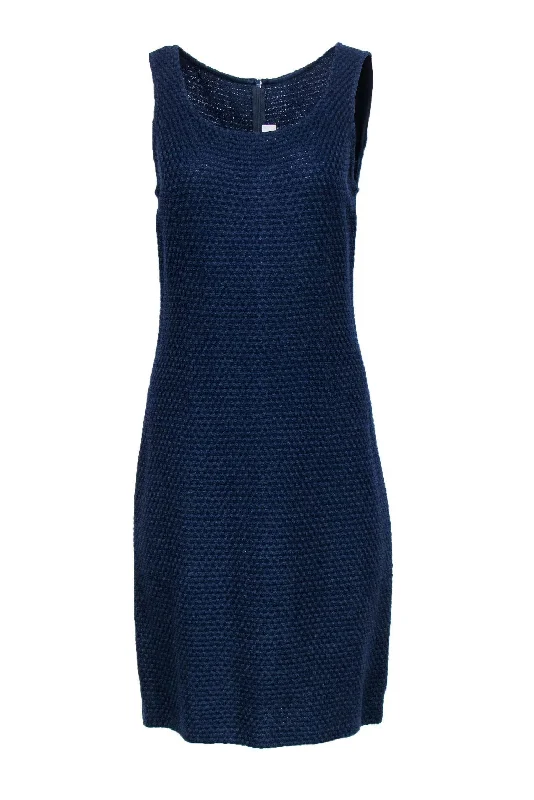 St. John - Navy Woven Knit Shift Dress Sz 8 Winter unclassified dresses