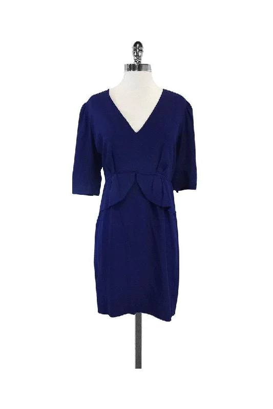 Stella McCartney - Navy Silk Quarter Length Sleeve Dress Sz 8 High-end unclassified dresses