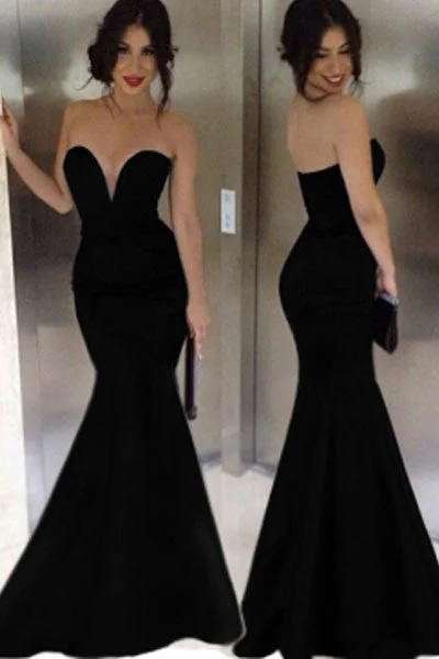 Strapless Deep V Neckline Mermaid Sweeping Evening Dress Bright color unclassified dresses