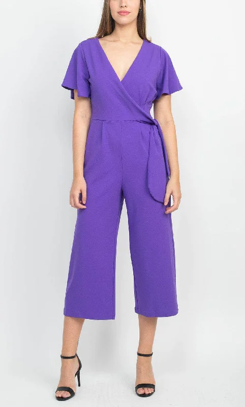 Tahari Asl 2AM503 - V-Neck Jumpsuit Cocktail unclassified dresses