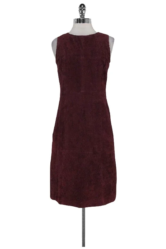 Theory - Auburn Smoke Parnella Suede Dress Sz 4 Beaded unclassified dresses