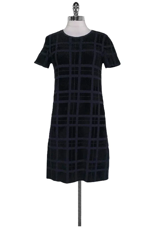 Theory - Black & Navy Terry Cloth Dress Sz S Dark color unclassified dresses