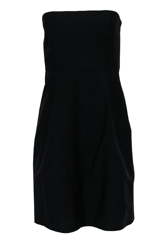 Theory - Black Strapless Fit & Flare Dress Sz 8 Sleeveless unclassified dresses