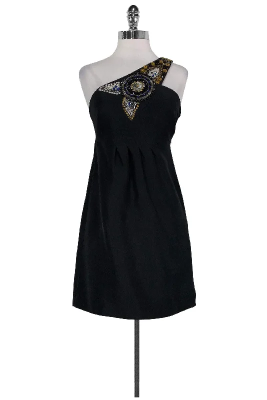 Tibi - Black One-Shoulder Embellished Dress Sz S Party unclassified dresses