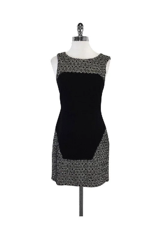 Tibi - Black & White Diamond Pattern Sleeveless Dress Sz 2 Designer unclassified dresses