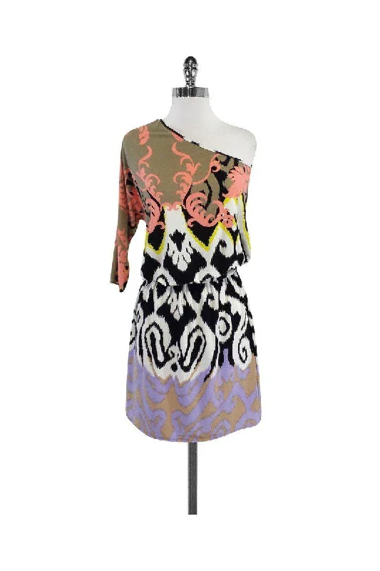 Tibi - Multicolor Print One Shoulder Dress Sz S Tiered unclassified dresses