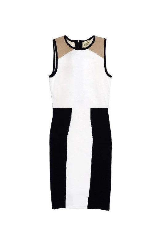 Torn by Ronny Kobo - White & Black Colorblock Knit Dress Sz XS Affordable unclassified dresses