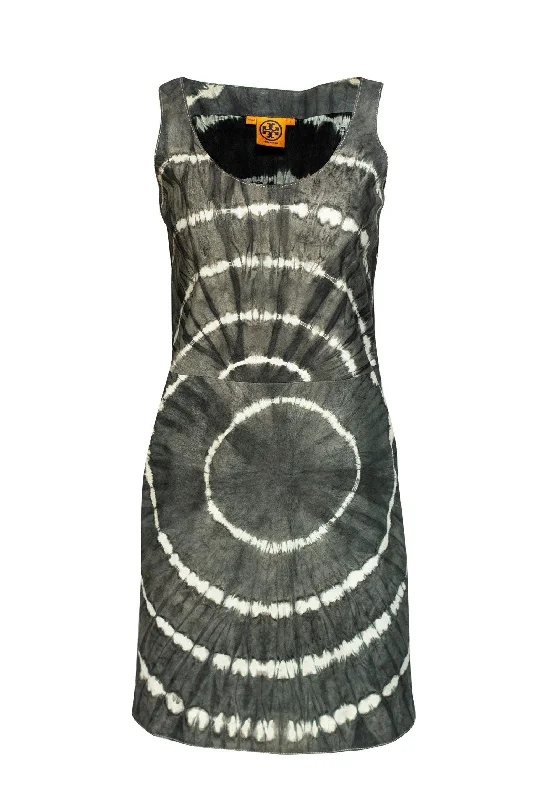 Tory Burch - Greystone Leather Shawna Tie-dye Night Out Dress Sz 2 Formal unclassified dresses