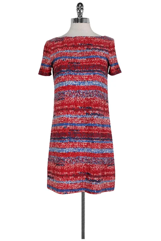 Tory Burch - Red & Blue Printed Dress Sz XS Off-shoulder unclassified dresses