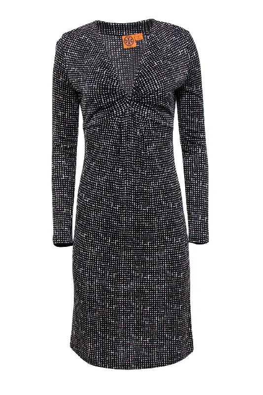 Tory Burch - Black & White Speckled Knot Dress Sz S Everyday wear unclassified dresses