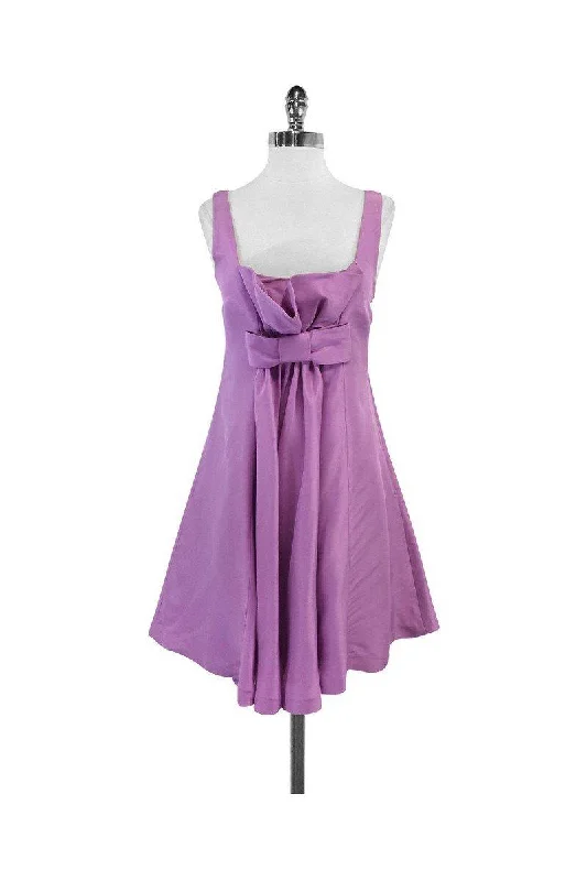 Tracy Reese - Lavender Silk Waist Bow Dress Sz 2 Cotton unclassified dresses