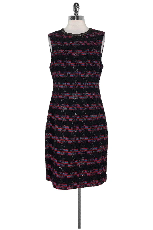 Trina Turk - Black, Red & Blue Tweed Dress Sz 10 Earthy tone unclassified dresses