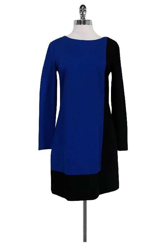 Trina Turk - Blue & Cobalt Blue Color Block Sheath Dress Sz 4 Elegant evening unclassified dresses