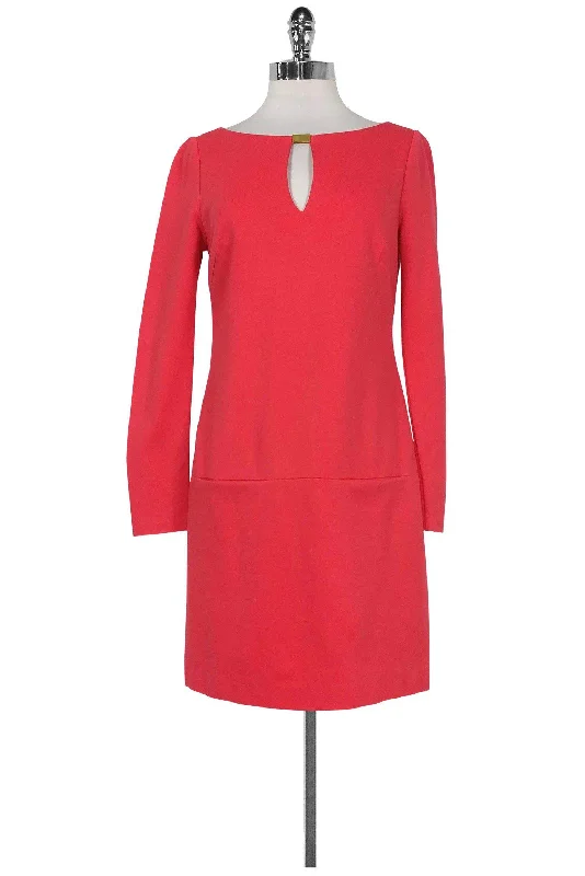 Trina Turk - Coral Drop Waist Shift Dress Sz 4 Minimalist unclassified dresses