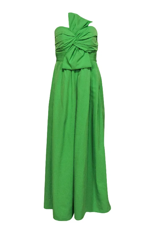 Tuckernuck - Bright Green Knotted Front Strapless Gown Sz 0 Pastel unclassified dresses