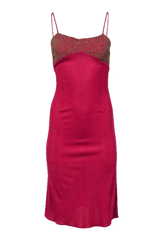 Valentino - Pink Fitted Dress w/ Embroidered Bust Sz 8 Anniversary unclassified dresses