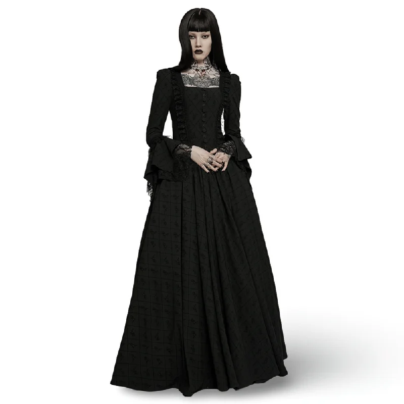 Victorian Gothic Rose-Weave Adjustable Gown Embroidered unclassified dresses