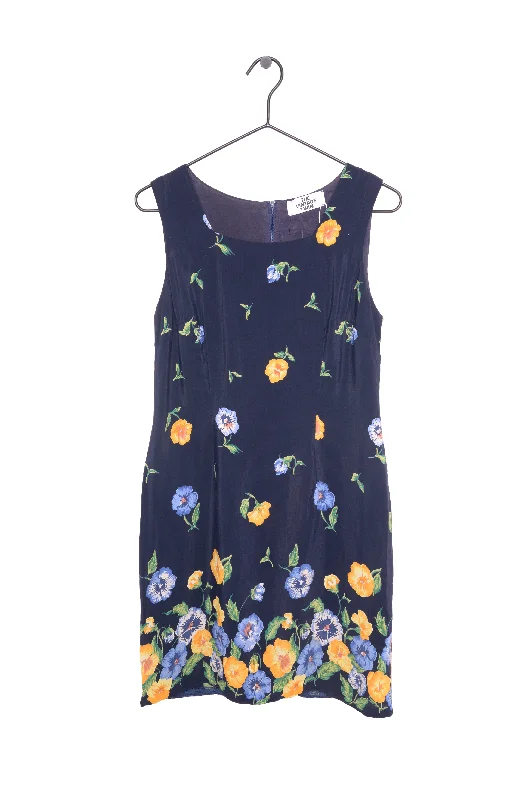 1990s Floral Mini Dress USA Cute Mini Skirt