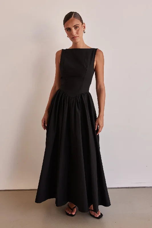 Devin Maxi Dress (Black) Tulle Maxi Skirt