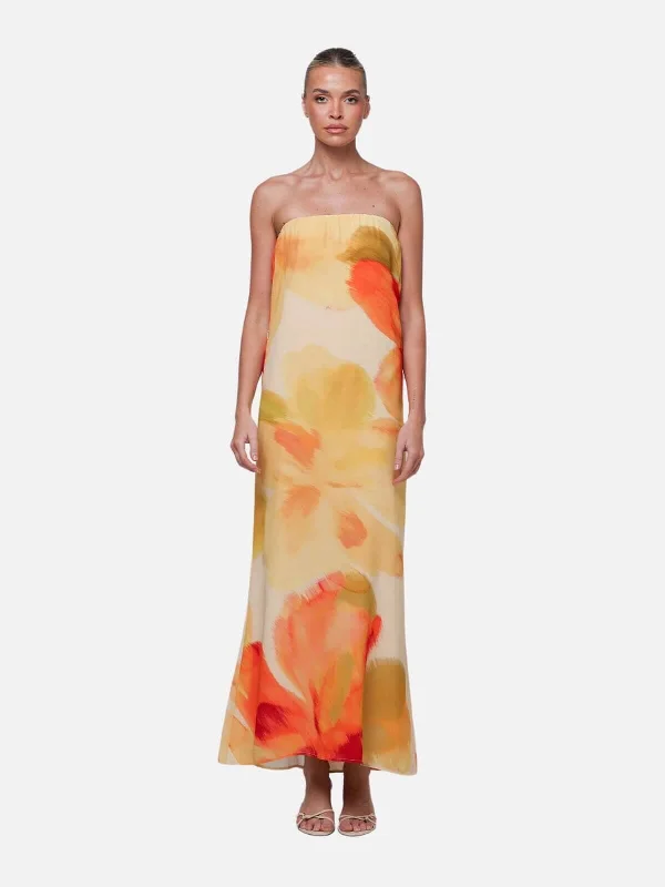 Abbie Strapless Maxi Dress - Marigold Comfortable Maxi Skirt