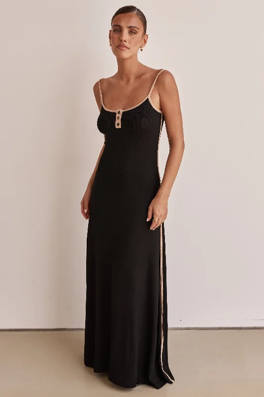 Simone Maxi Dress (Black) Formal Maxi Skirt