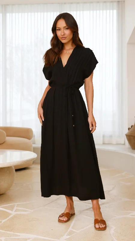 Velia Maxi Dress - Black Formal Maxi Outfit