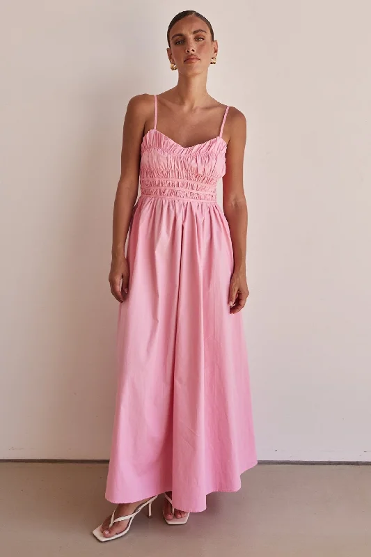 Zeno Maxi Dress (Pink) Silk Maxi Skirt